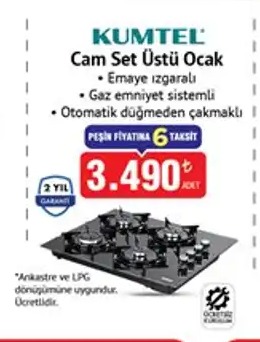 Kumtel Cam Set Üstü Ocak