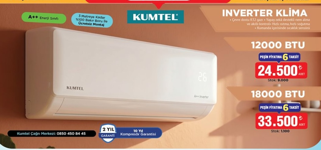 Kumtel 12000 Btu Inverter Klima