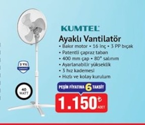 Kumtel Ayaklı Vantilatör