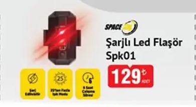 Space Şarjlı Led Flaşör Spk01