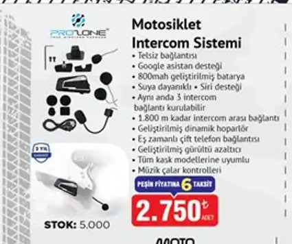 Proione Motosiklet Intercom Sistemi