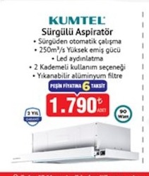Kumtel Sürgülü Aspiratör 1 Adet