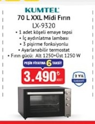 Kumtel 70 L Xxl Midi Fırın Lx-9320