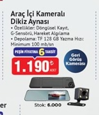Araç İçi Kameralı Dikiz Aynası