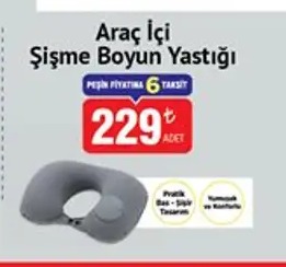 Araç İçi Şişme Boyun Yastığı 1 Adet