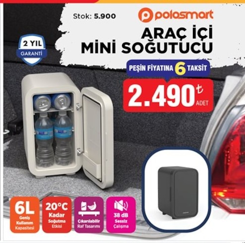 Polasmart Araç İçi Mini Soğutucu 6L