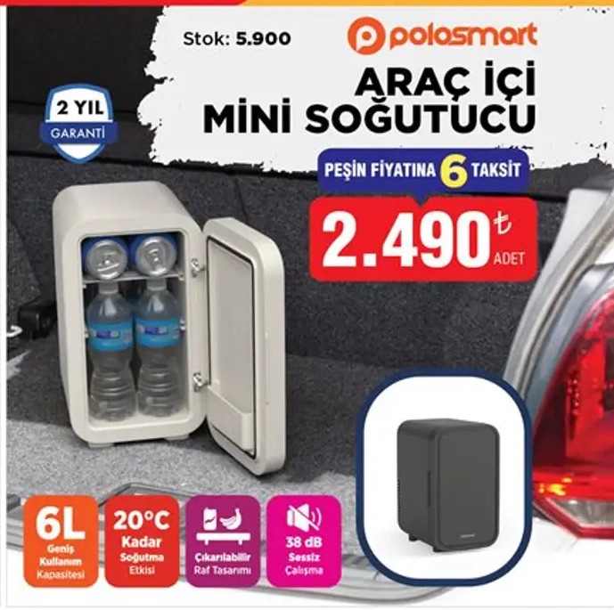 Polosmart Araç İçi Mini Soğutucu 6L