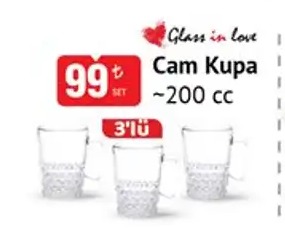 Glass In Love Cam Kupa ~200 Cc (3'Lü)