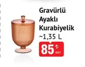 Gravürlü Ayaklı Kurabiyelik ~1,35 L