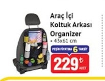 Araç Ici Koltuk Arkasi Organizer 43X61 Cm