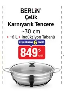 Berlin Çelik Karnıyarık Tencere 6 L