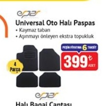 Universal Oto Halı Paspas 4 Parça