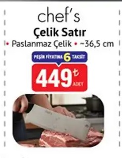 Chef'S Çelik Satır ~36,5 Cm