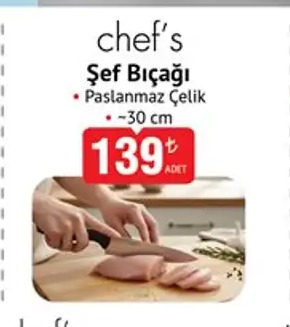 Chef'S Şef Bıçağı Paslanmaz Çelik ~30 Cm