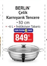 Berlin Çelik Karnıyarık Tencere 6L
