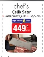 Chef'S Çelik Satır ~36,5 Cm Paslanmaz Çelik