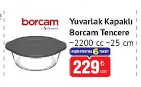 Borcam Yuvarlak Kapaklı Borcam Tencere ~2200 Cc ~25 Cm