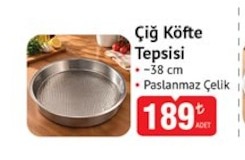 Çiğ Köfte Tepsisi 38Cm Paslanmaz Çelik