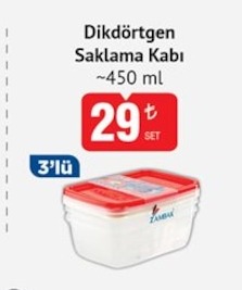 Dikdörtgen Saklama Kabı 450Ml