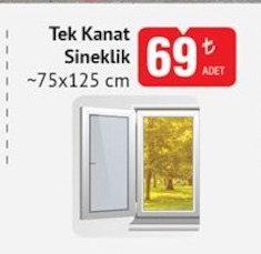 Tek Kanat Sineklik 75X125Cm
