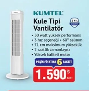 Kumtel Kule Tipi Vantilatör