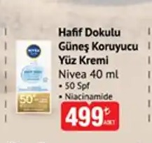 Hafif Dokulu Güneş Koruyucu Yüz Kremi Nivea 40 Ml