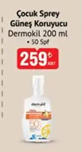 Çocuk Sprey Güneş Koruyucu Dermokil 200 Ml