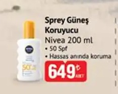 Sprey Güneş Koruyucu Nivea 200 Ml