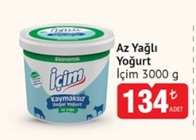Içim Kaymaksız Doğal Yoğurt Az Yağlı 3000 G