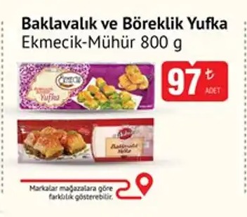 Ekmecik-Mühür Baklavalık Ve Böreklik Yufka 800 G