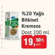 Dost %20 Yağlı Bitkisel Kremşos 200Ml