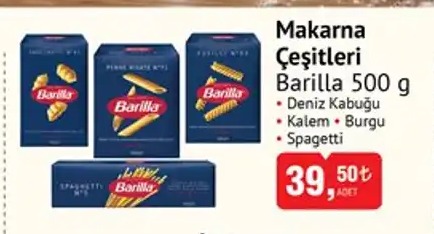 Barilla Makarna Çeşitleri 500G