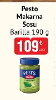 Barilla Pesto Makarna Sosu 190G