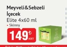 Meyveli&Sebzeli İçecek Elite 4X60Ml