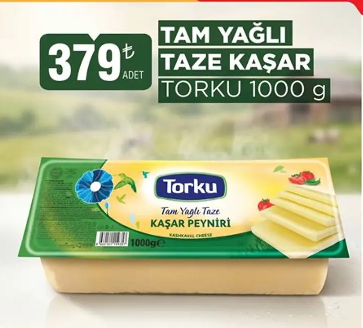 Torku Tam Yağlı Taze Kaşar Peyniri 1000 G