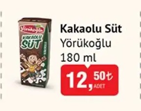 Kakaolu Süt Yörükoğlu 180Ml