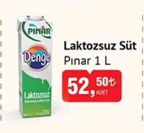 Laktozsuz Süt Pınar 1L