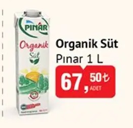 Organik Süt Pinar 1 L