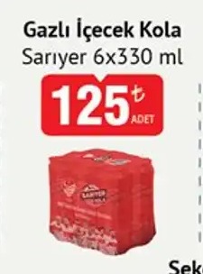 Gazlı İçecek Kola Sarıyer 6X330 Ml
