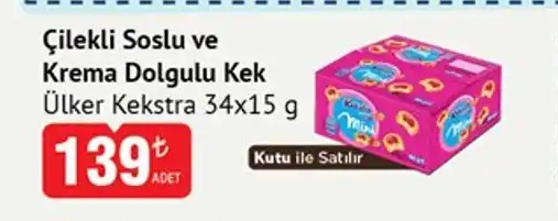 Cilekli Soslu Ve Krema Dolgulu Kek Ulker Kekstra 34X15G