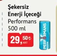 Sekersiz Enerji Icecegi Performans 500Ml