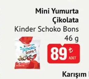 Kinder Schoko Bons Mini Yumurta Çikolata 46 G