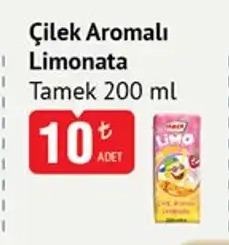 Tamek Çilek Aromalı Limonata 200 Ml
