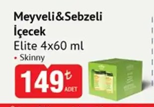 Elite Meyveli&Sebzeli İçecek Skinny 4X60Ml
