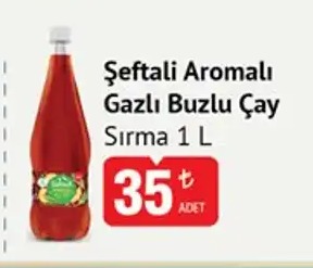 Şeftali Aromalı Gazlı Buzlu Çay Sırma 1L