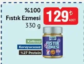 %100 Fıstık Ezmesi 330G
