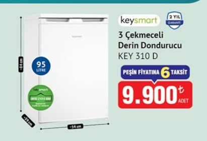 Keysmart 3 Çekmeceli Derin Dondurucu 95 Litre