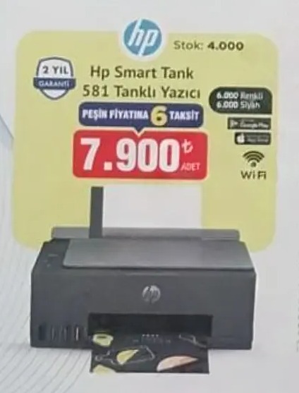 Hp Smart Tank 581 Tanklı Yazıcı