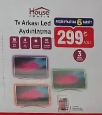 Tv Arkasi Led Aydinlatma 16 Adet