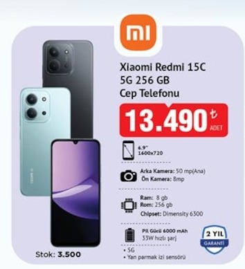 Xiaomi Redmi 15C 5G 256 Gb Cep Telefonu